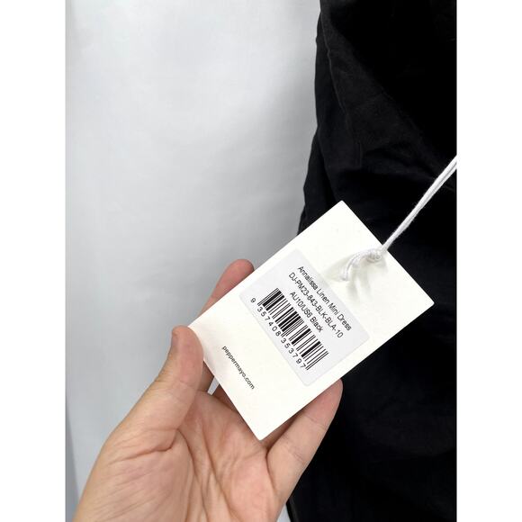 Peppermayo black Annalissa linen one shoulder mini dress - Picture 4 of 9